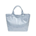 Star Print Translucent Jelly Tote Bag - Blue
