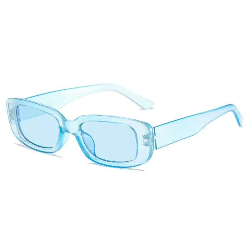 Chunky Rectangle Y2K Sunglasses - blue