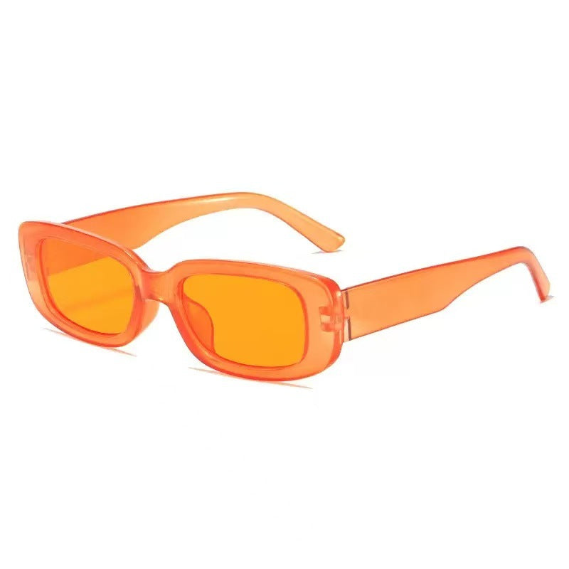Chunky Rectangle Y2K Sunglasses - orange