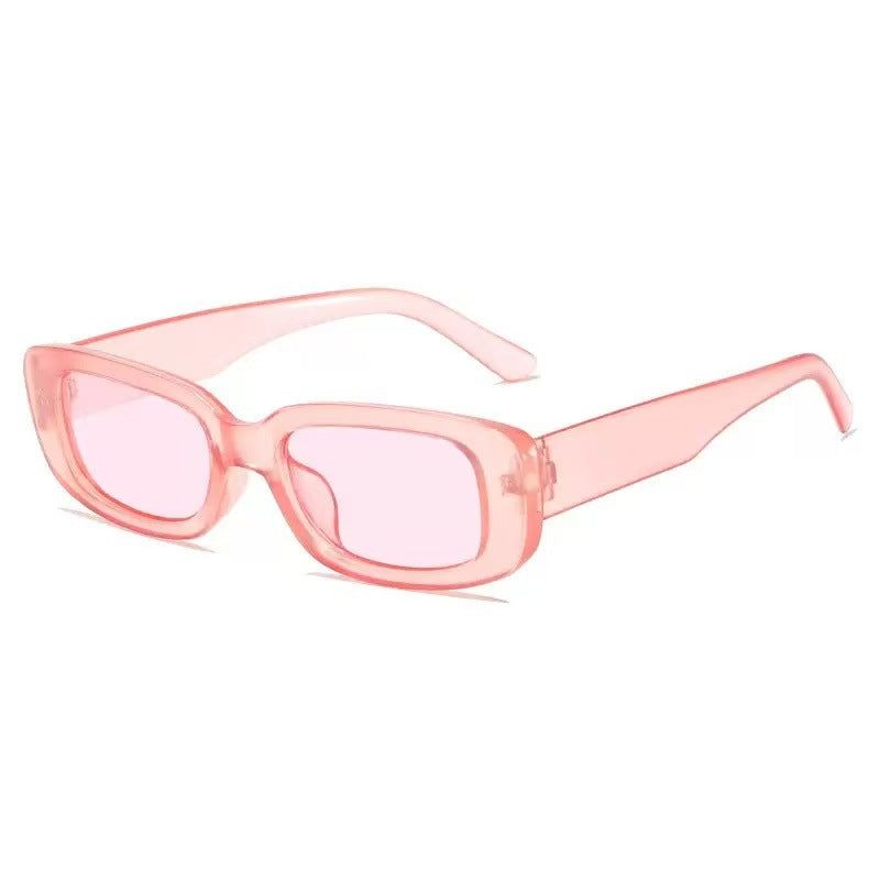Chunky Rectangle Y2K Sunglasses - pink