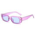 Chunky Rectangle Y2K Sunglasses - purple