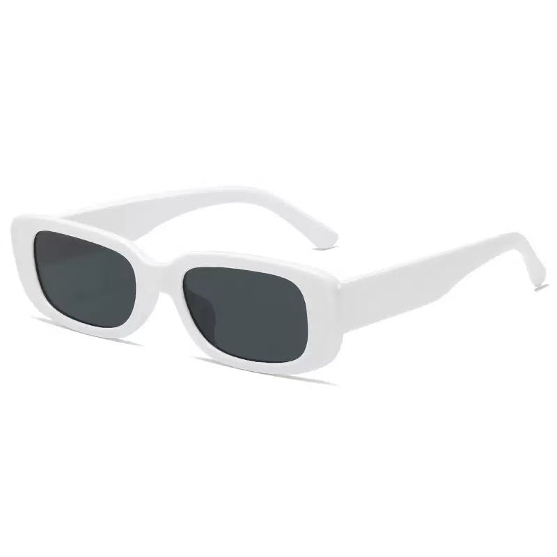 Chunky Rectangle Y2K Sunglasses - white