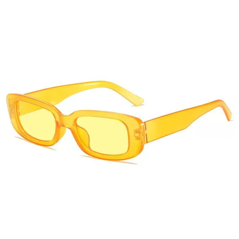Chunky Rectangle Y2K Sunglasses - yellow