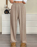 High Waisted Wide Leg Lounge Pants - Khaki