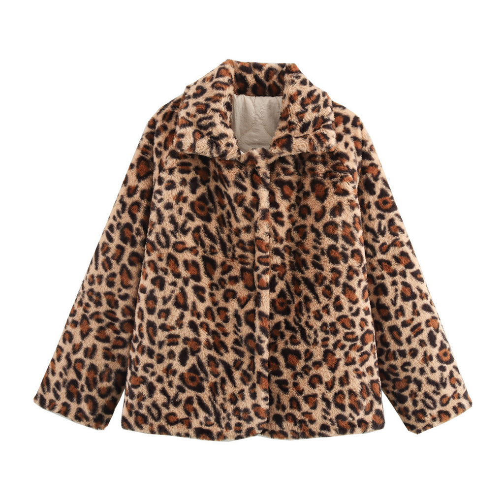 Reversible Quilted Leopard Faux Fur Jacket - Leopard