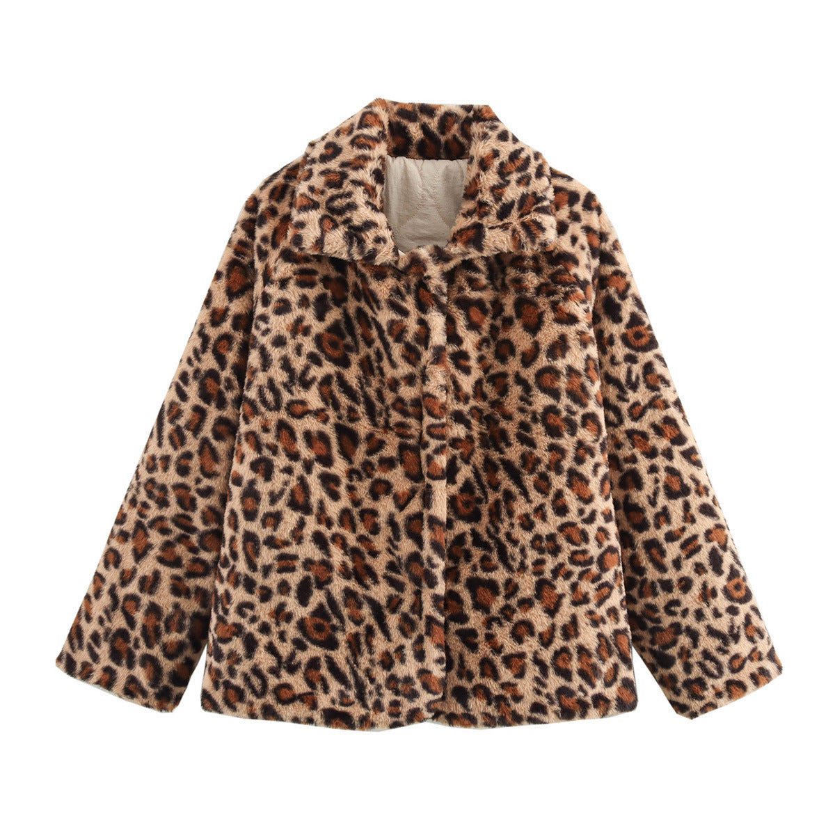 Reversible Quilted Leopard Faux Fur Jacket - Leopard