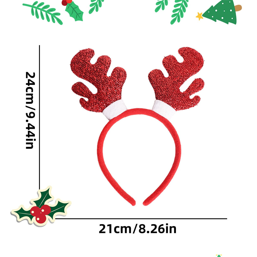 Christmas Headband Decoration with Antlers and Hats - NO02
