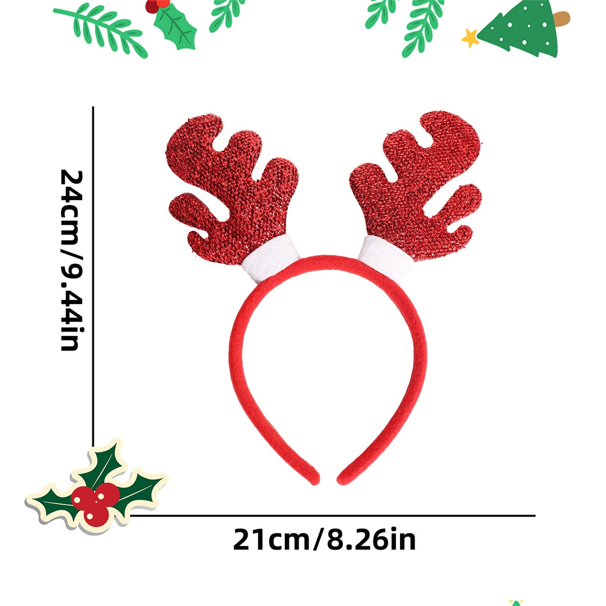 Christmas Headband Decoration with Antlers and Hats - NO02