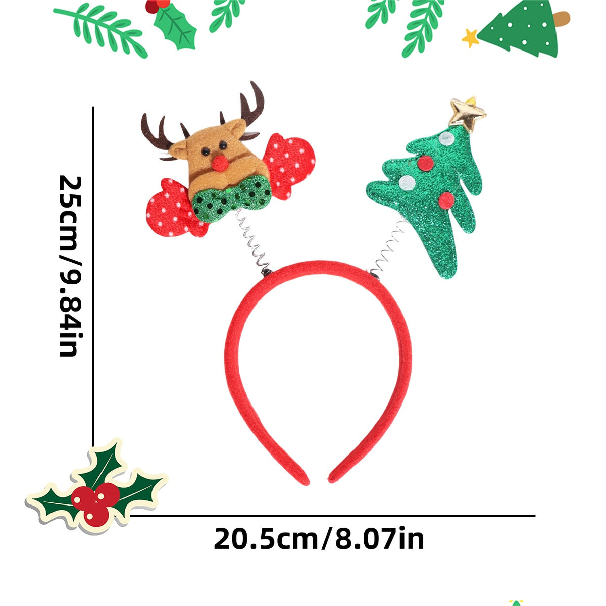 Christmas Headband Decoration with Antlers and Hats - NO03