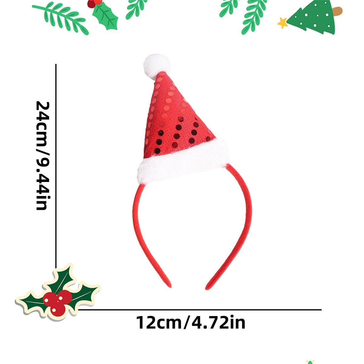 Christmas Headband Decoration with Antlers and Hats - NO06