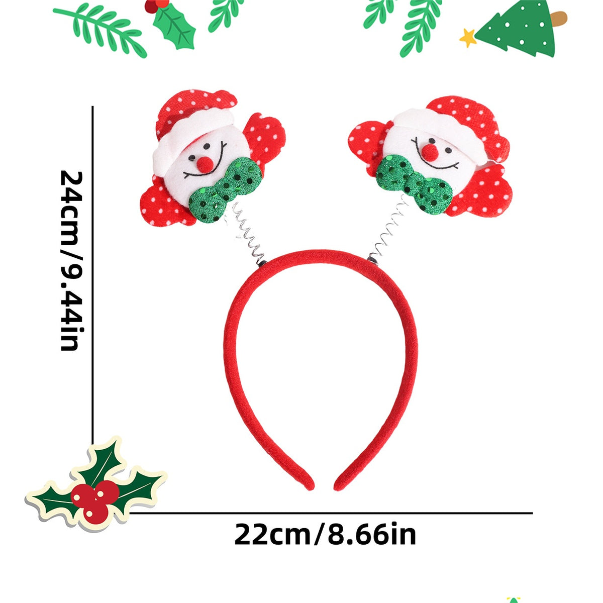 Christmas Headband Decoration with Antlers and Hats - NO09