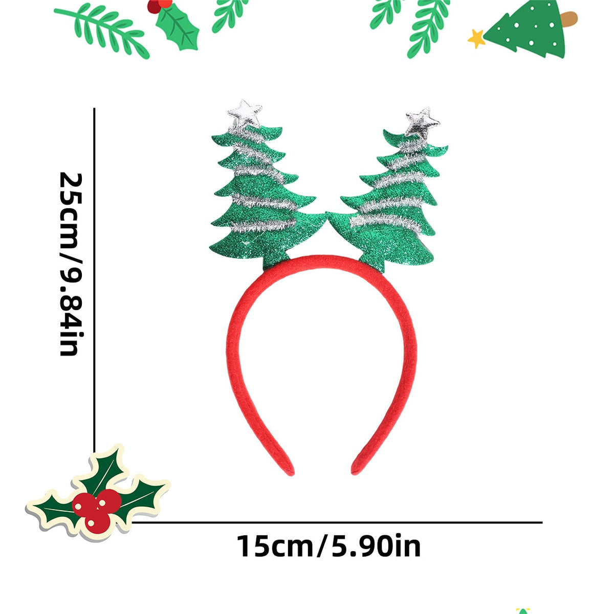 Christmas Headband Decoration with Antlers and Hats - NO10
