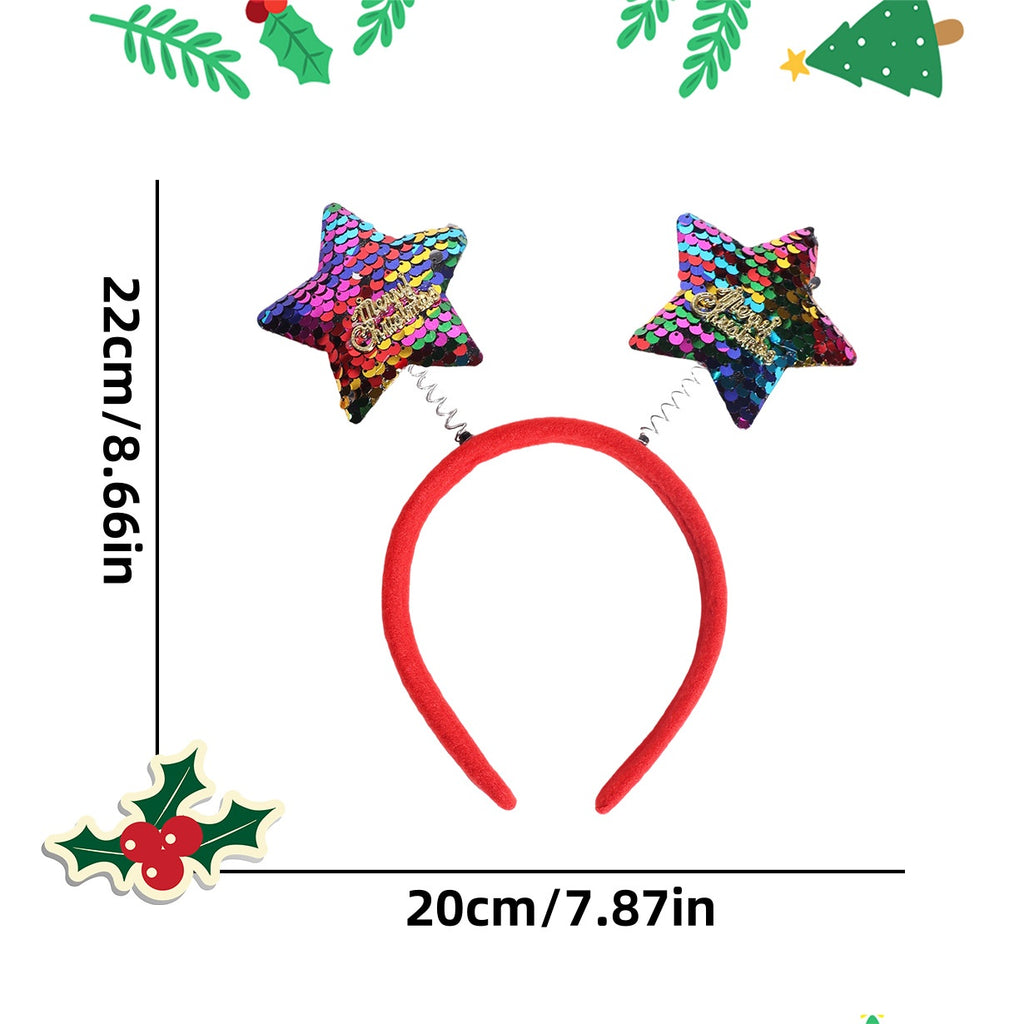 Christmas Headband Decoration with Antlers and Hats - NO15