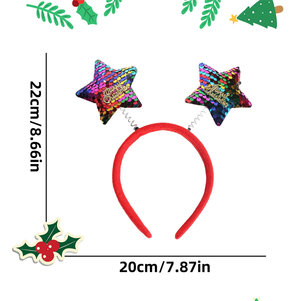 Christmas Headband Decoration with Antlers and Hats - NO15