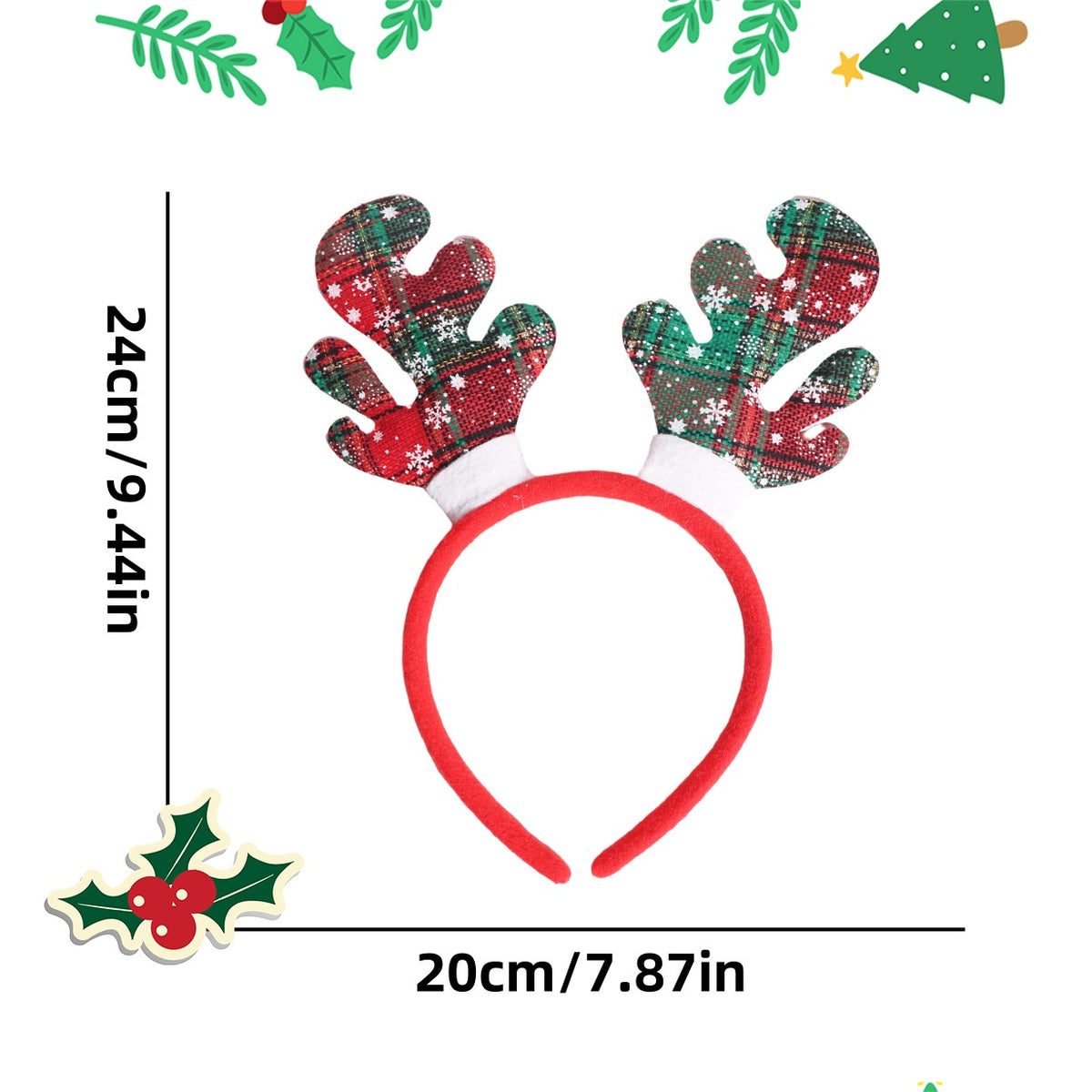 Christmas Headband Decoration with Antlers and Hats - NO17