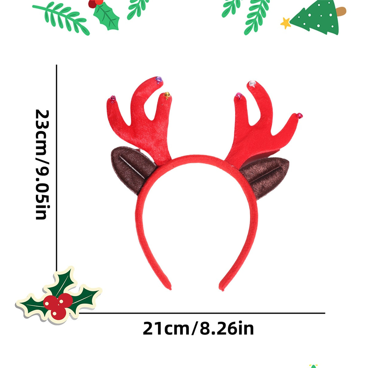 Christmas Headband Decoration with Antlers and Hats - NO23
