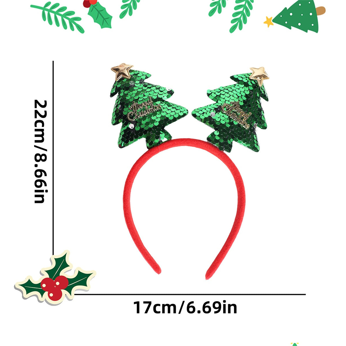 Christmas Headband Decoration with Antlers and Hats - NO30