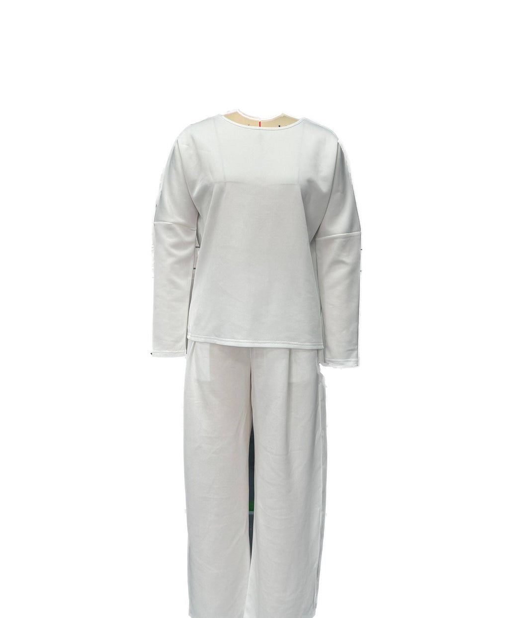 High Low Hem Tee and Barrel Pant Set - white - 4