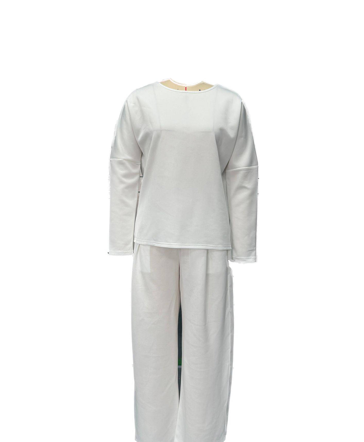 High Low Hem Tee and Barrel Pant Set - white - 4