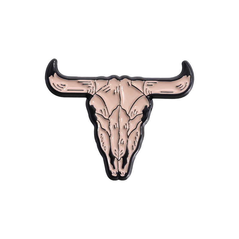 Western Rodeo Motif Enamel Brooch - C3