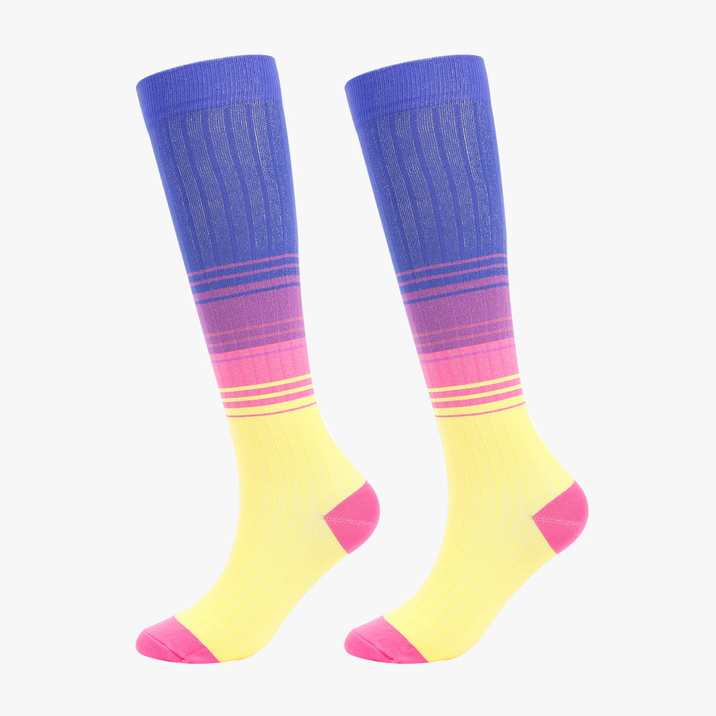 Fun Pattern Knee High Compression Socks - ColorBar