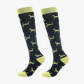Fun Pattern Knee High Compression Socks - YellowCat