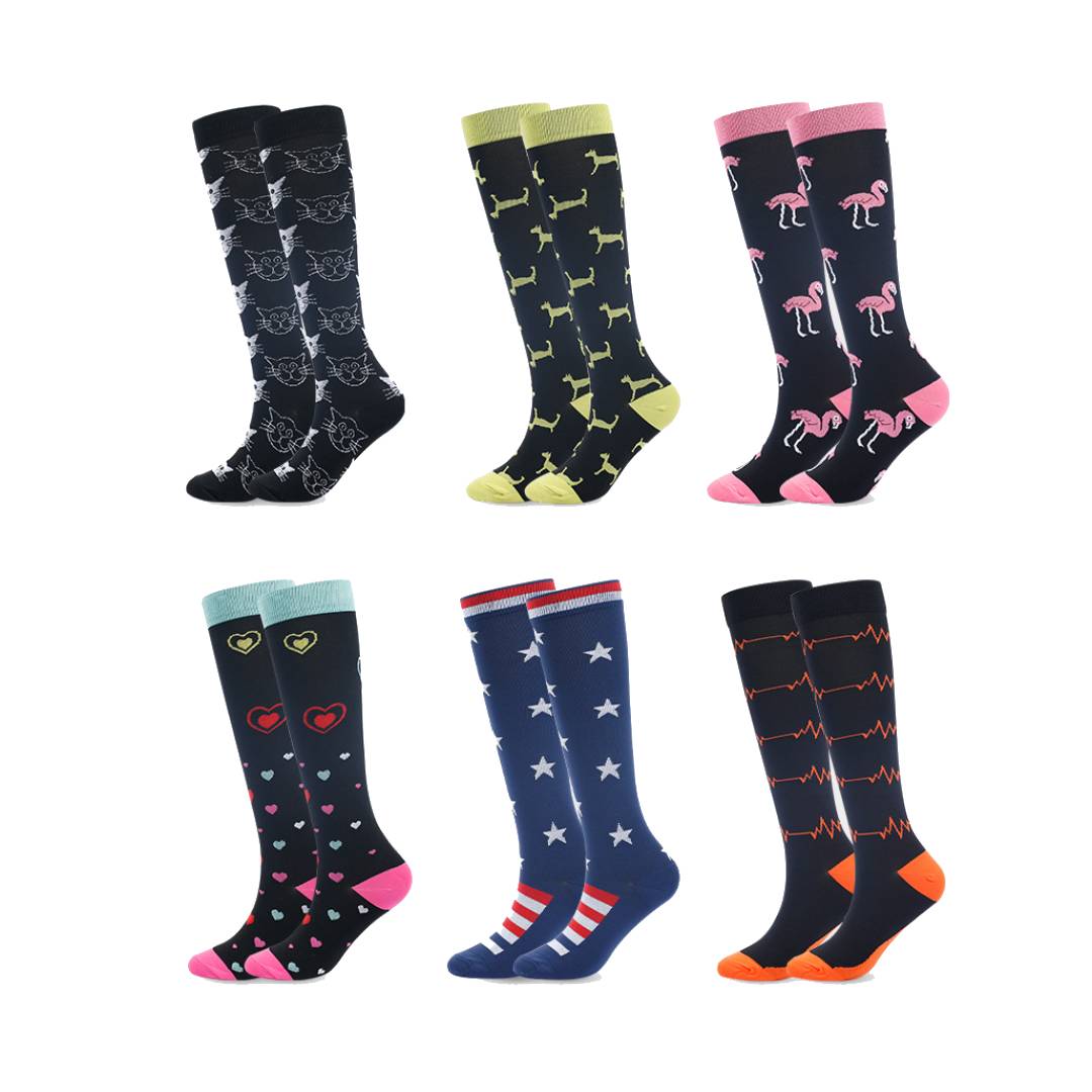 Fun Pattern Knee High Compression Socks - view 1