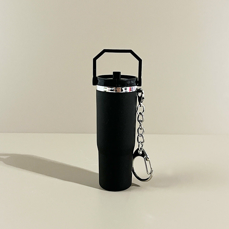 Slim Mini Tumbler Bottle Keychain - Black