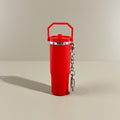 Slim Mini Tumbler Bottle Keychain - Red