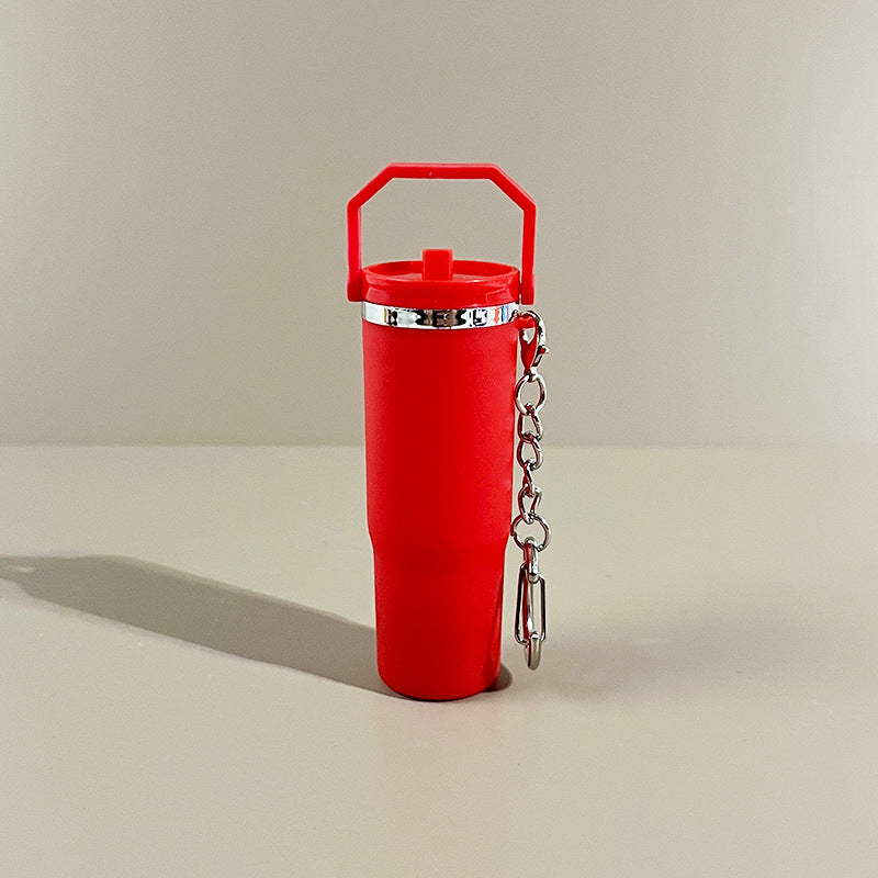 Slim Mini Tumbler Bottle Keychain - Red