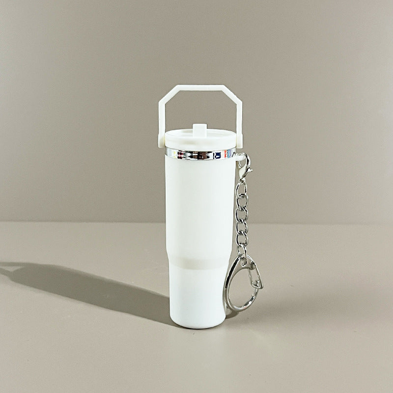 Slim Mini Tumbler Bottle Keychain - White