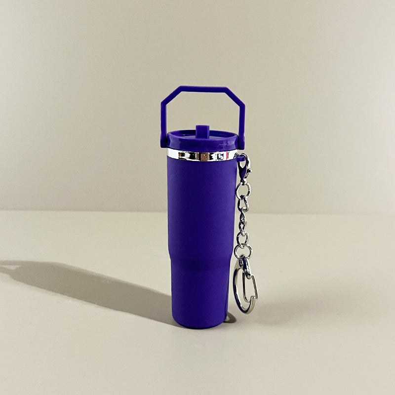 Slim Mini Tumbler Bottle Keychain - darkpurple