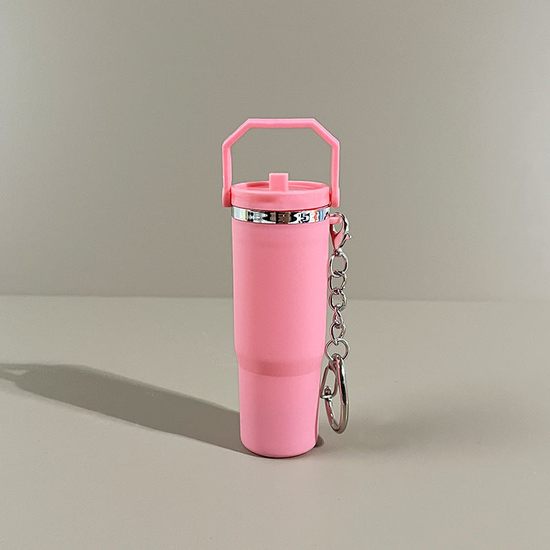Slim Mini Tumbler Bottle Keychain - pink