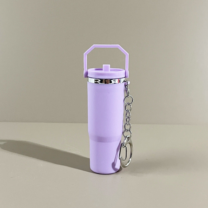 Slim Mini Tumbler Bottle Keychain - purple