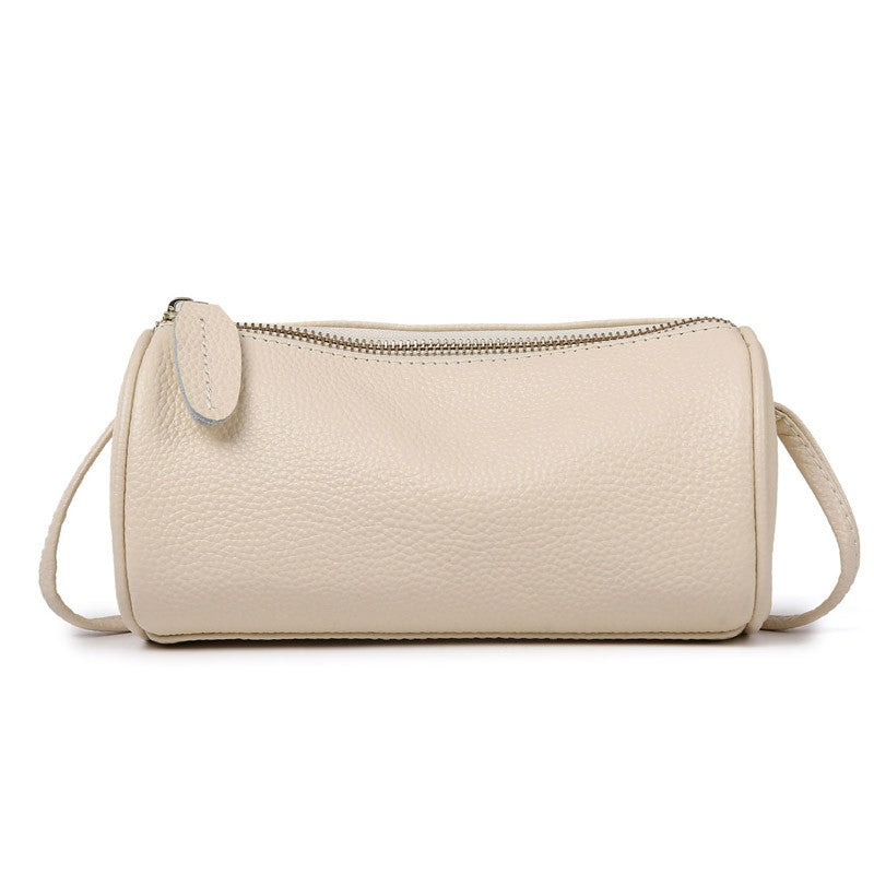 Mini Leather Barrel Crossbody Bag