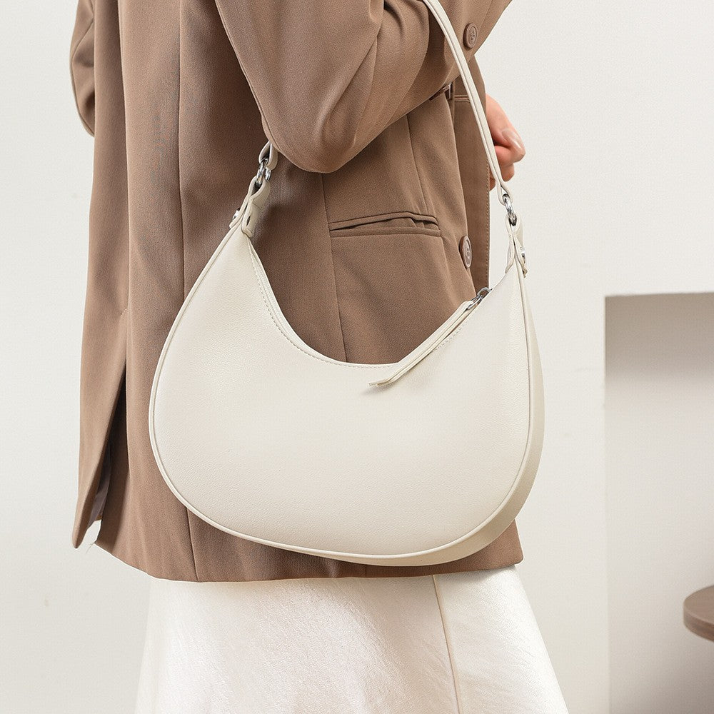 Crescent Hobo Shoulder Bag with Zip Top