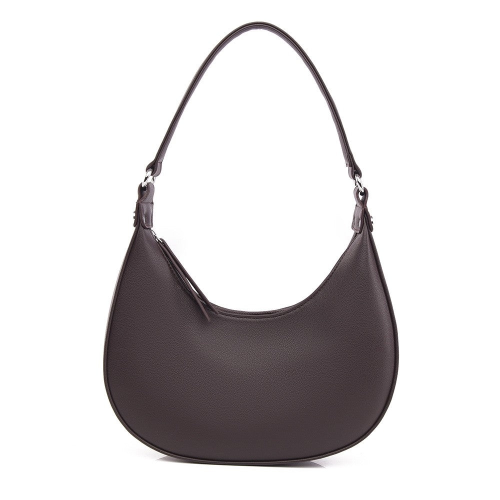 Crescent Hobo Shoulder Bag with Zip Top