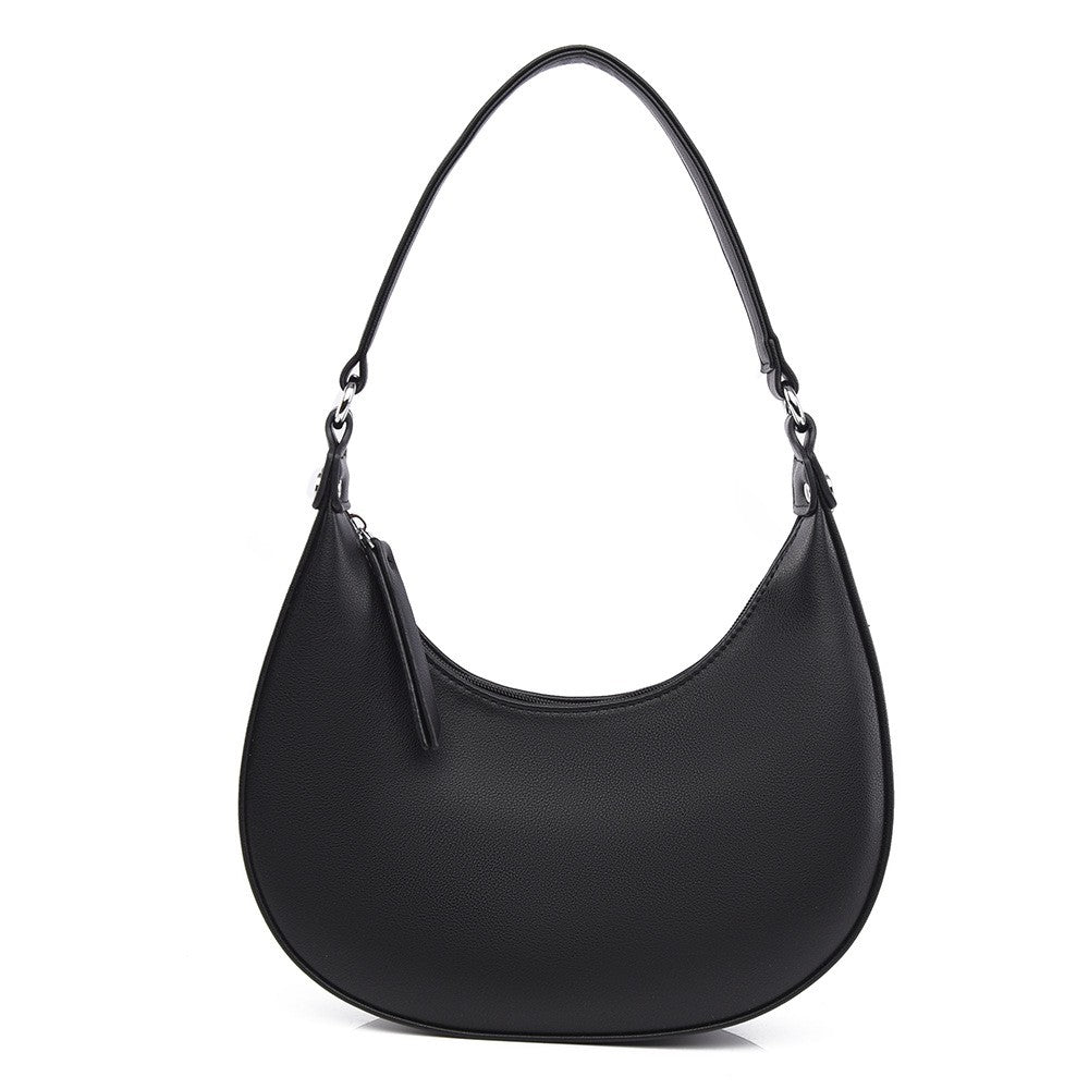 Crescent Hobo Shoulder Bag with Zip Top