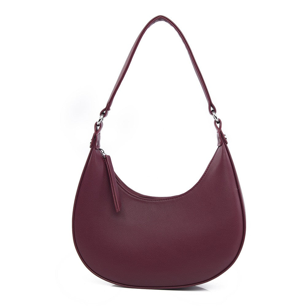 Crescent Hobo Shoulder Bag with Zip Top
