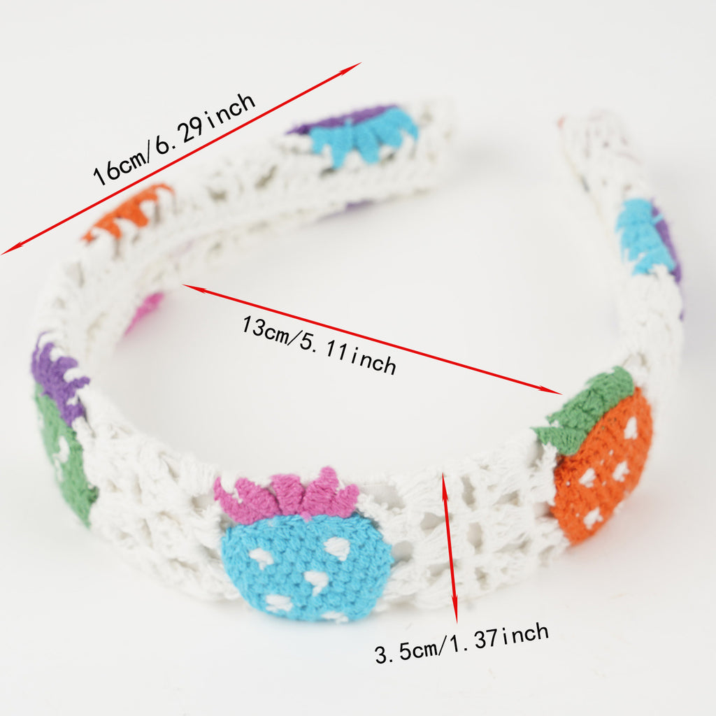 Crochet Strawberry Daisy Padded Headband - view 2
