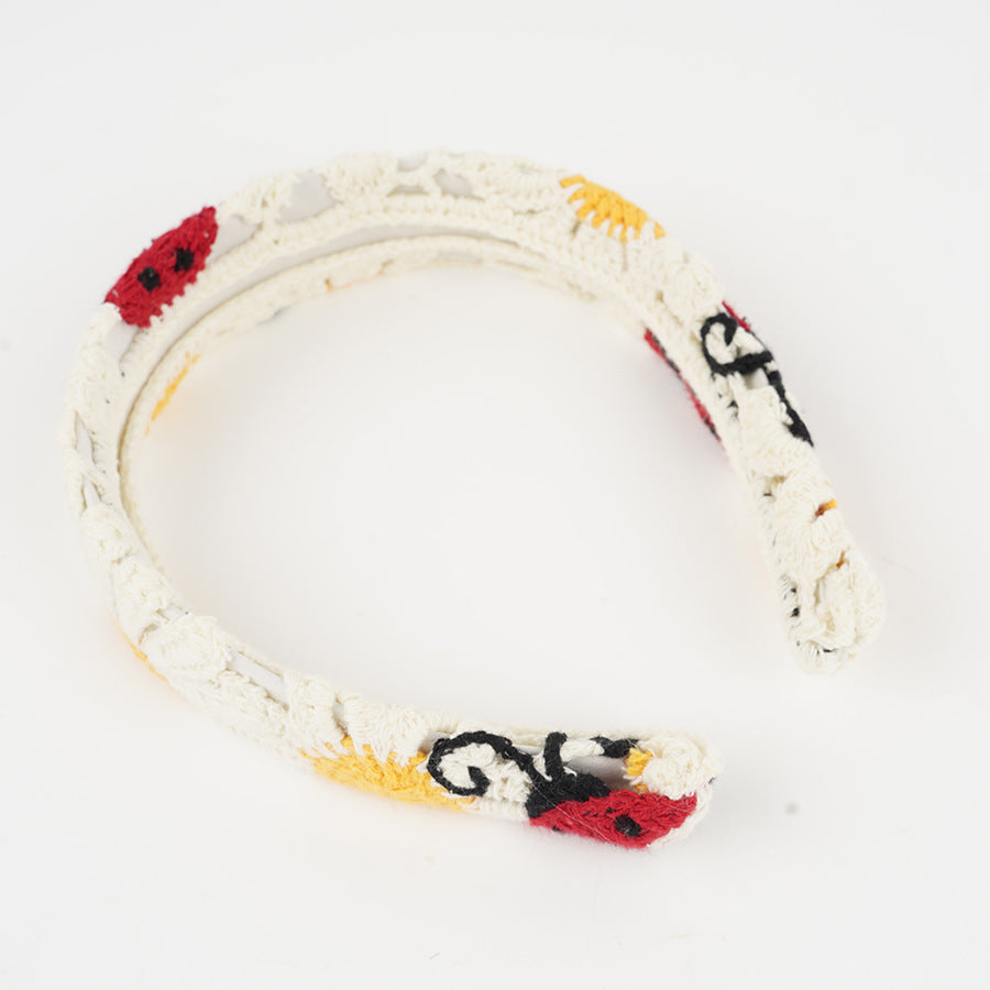 Crochet Strawberry Daisy Padded Headband - view 6
