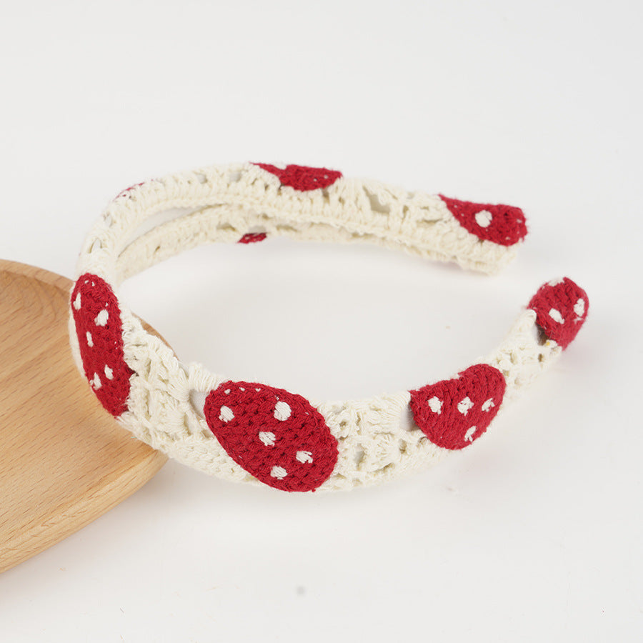 Crochet Strawberry Daisy Padded Headband - view 9