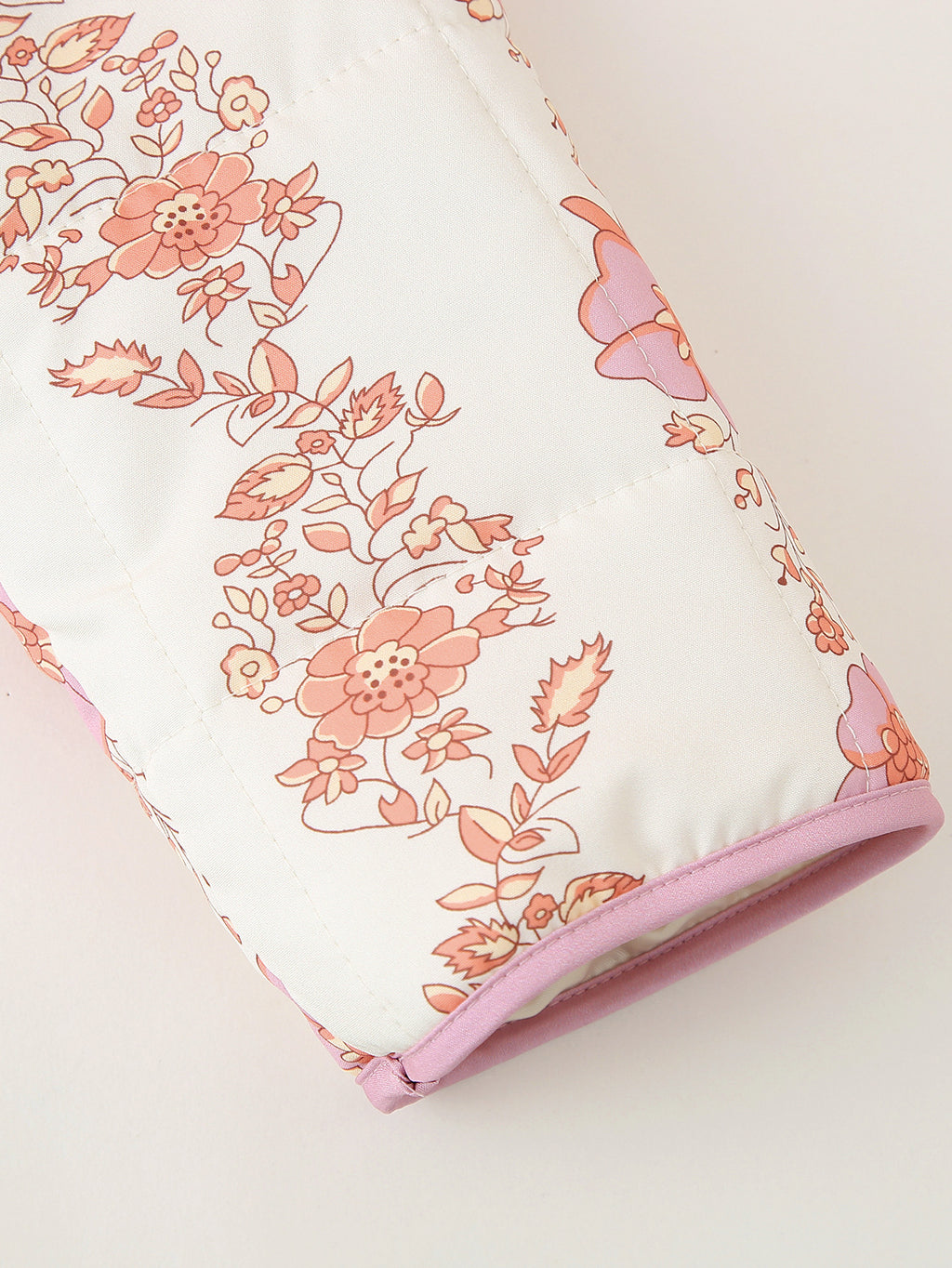 Rose Print Quilted Patch Pocket Jacket - pink - 10