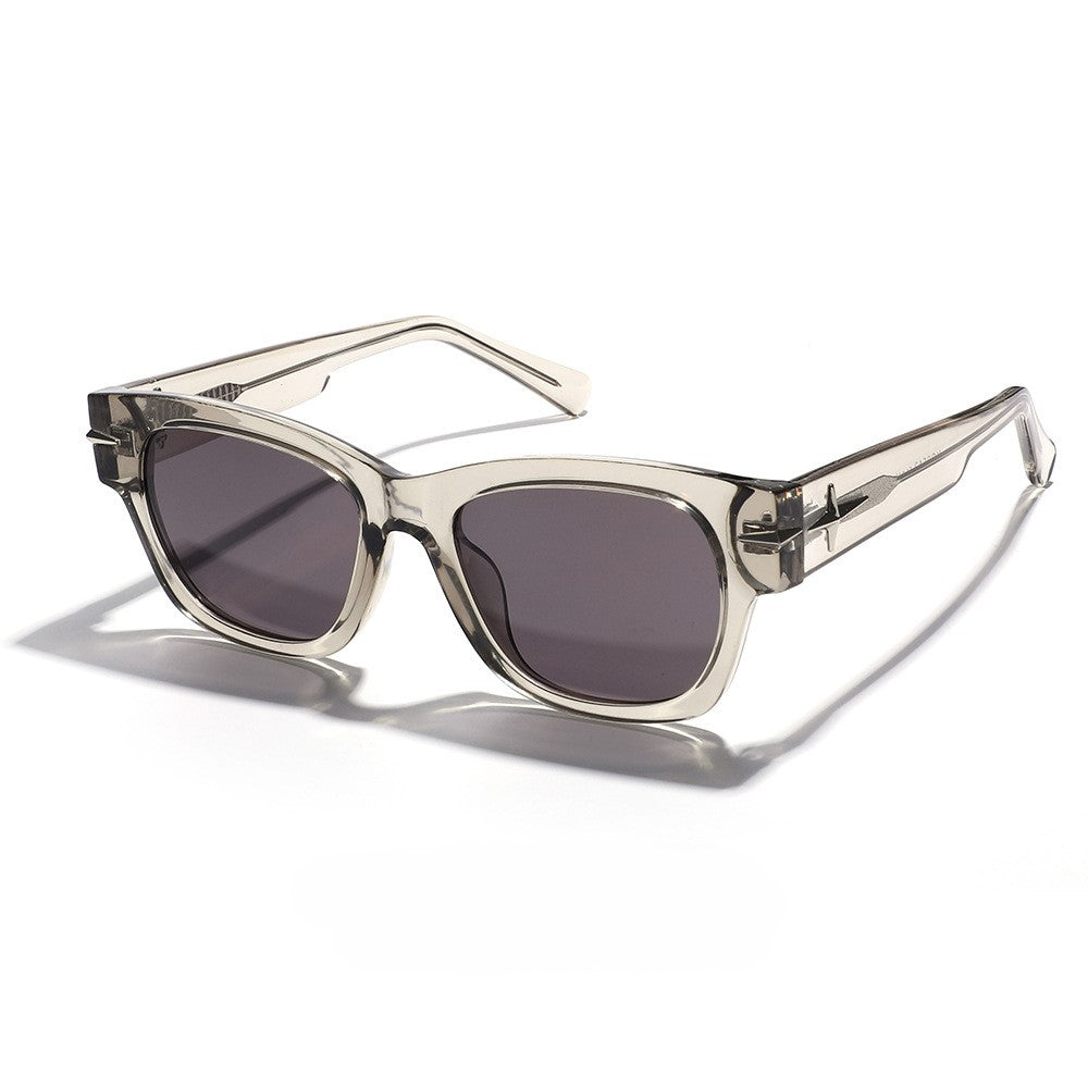 Vintage Panel Trim Square Sunglasses - Tea
