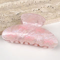 Bow Print Hair Claw Clip in Large Marbled Acrylic - Pink