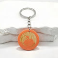 Engraved Swan Wood Keychain with Moon Design - Pink