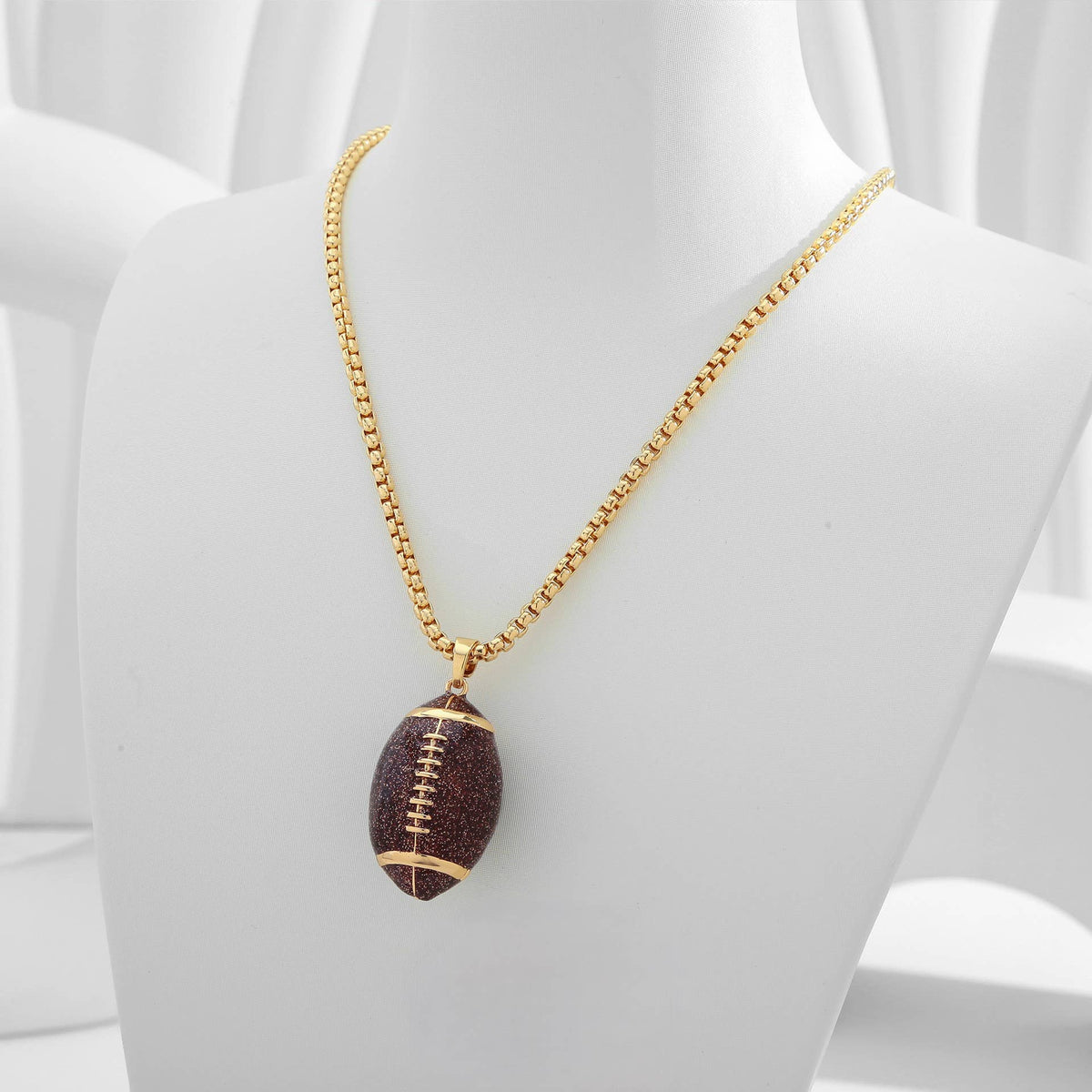 Football Charm Pendant Chain Necklace