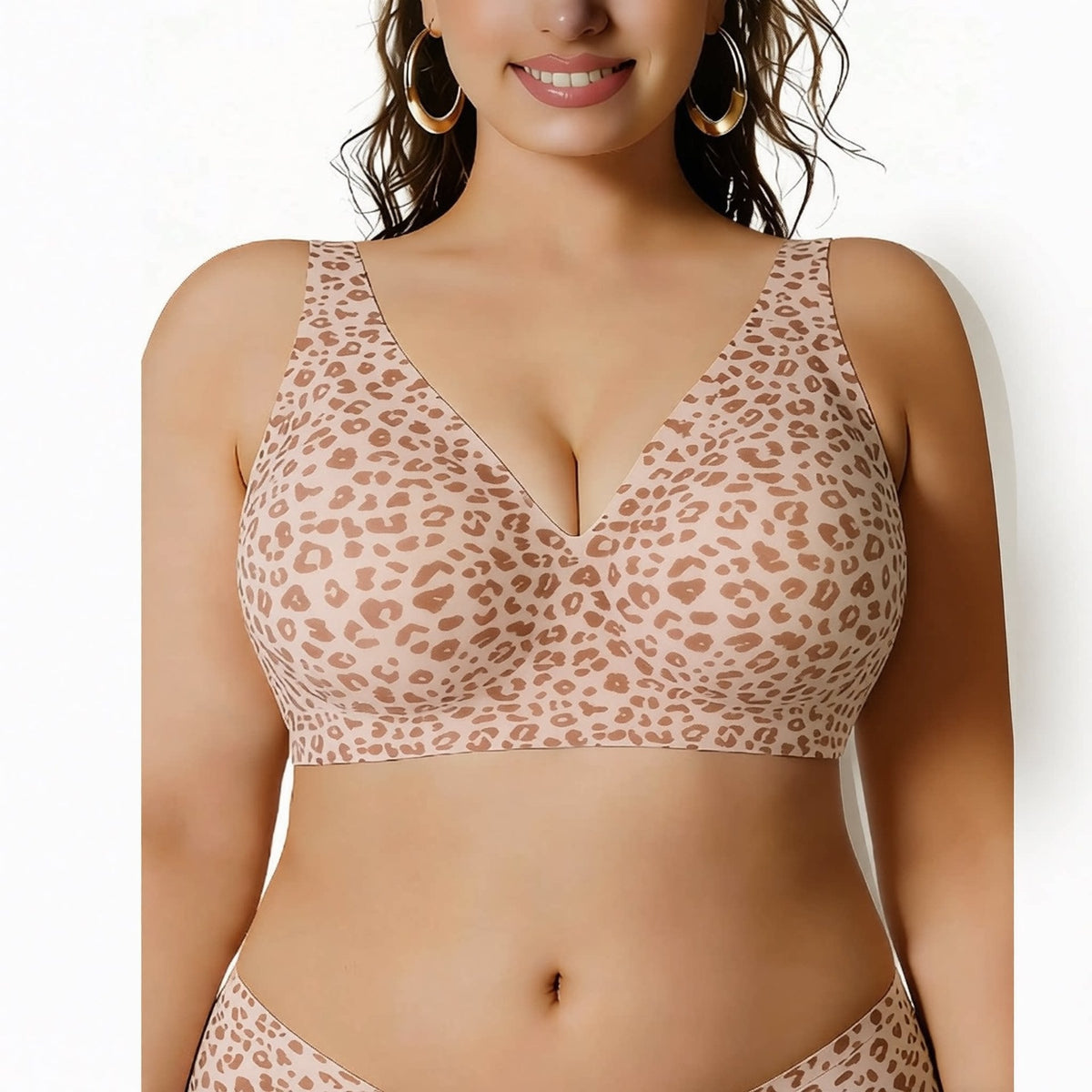 Seamless Stretch Wireless Deep V Plunge Bra