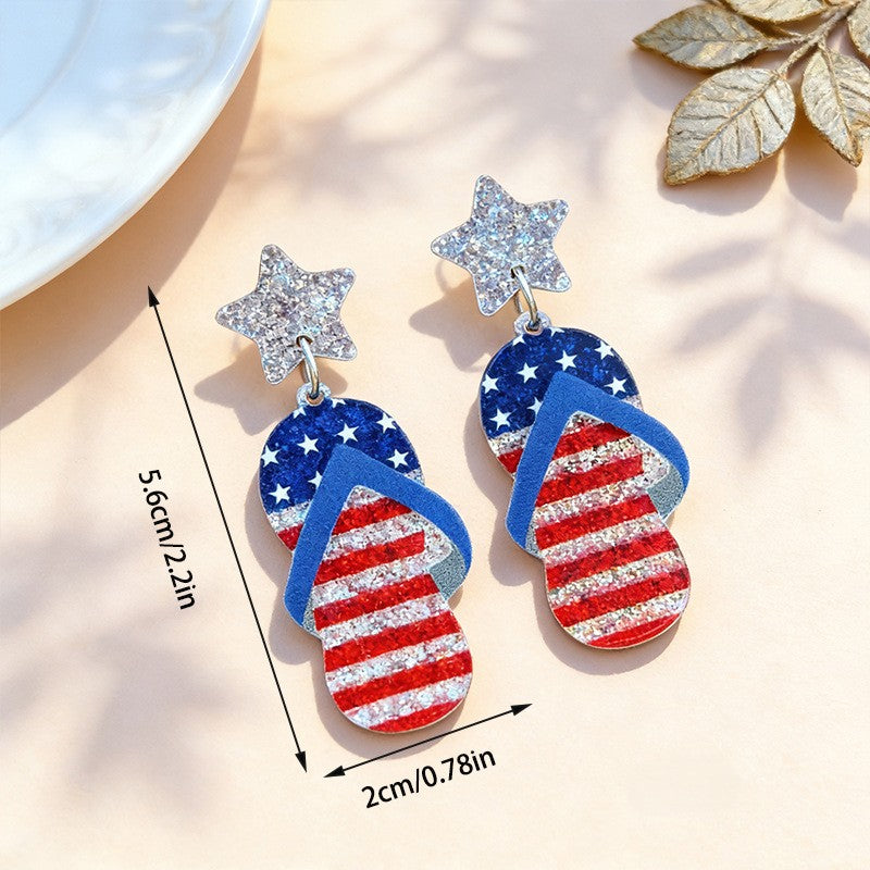 Glitter Star Top Acrylic Dangle Earrings - NO-2