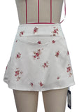 Ditsy Floral Satin A-Line Mini Skirt - Apricot